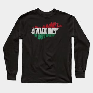 Hungary Typo Map Long Sleeve T-Shirt